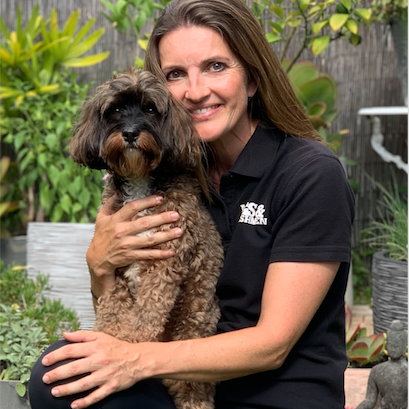 Petra, franchisee for Northbridge with her Mad Dog, Frida!